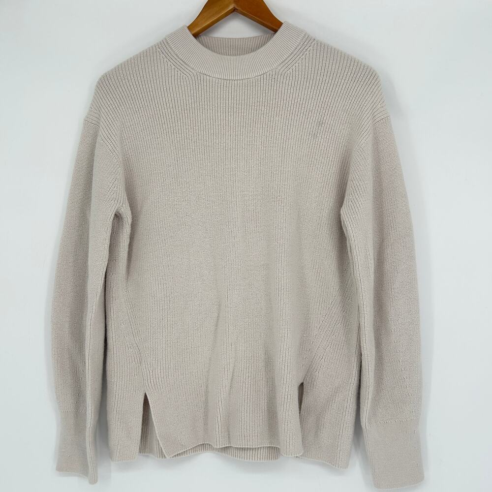 LULULEMON Merino Wool-Blend Ribbed Crew Neck Sweater Womens 4 Athleisure Comfort